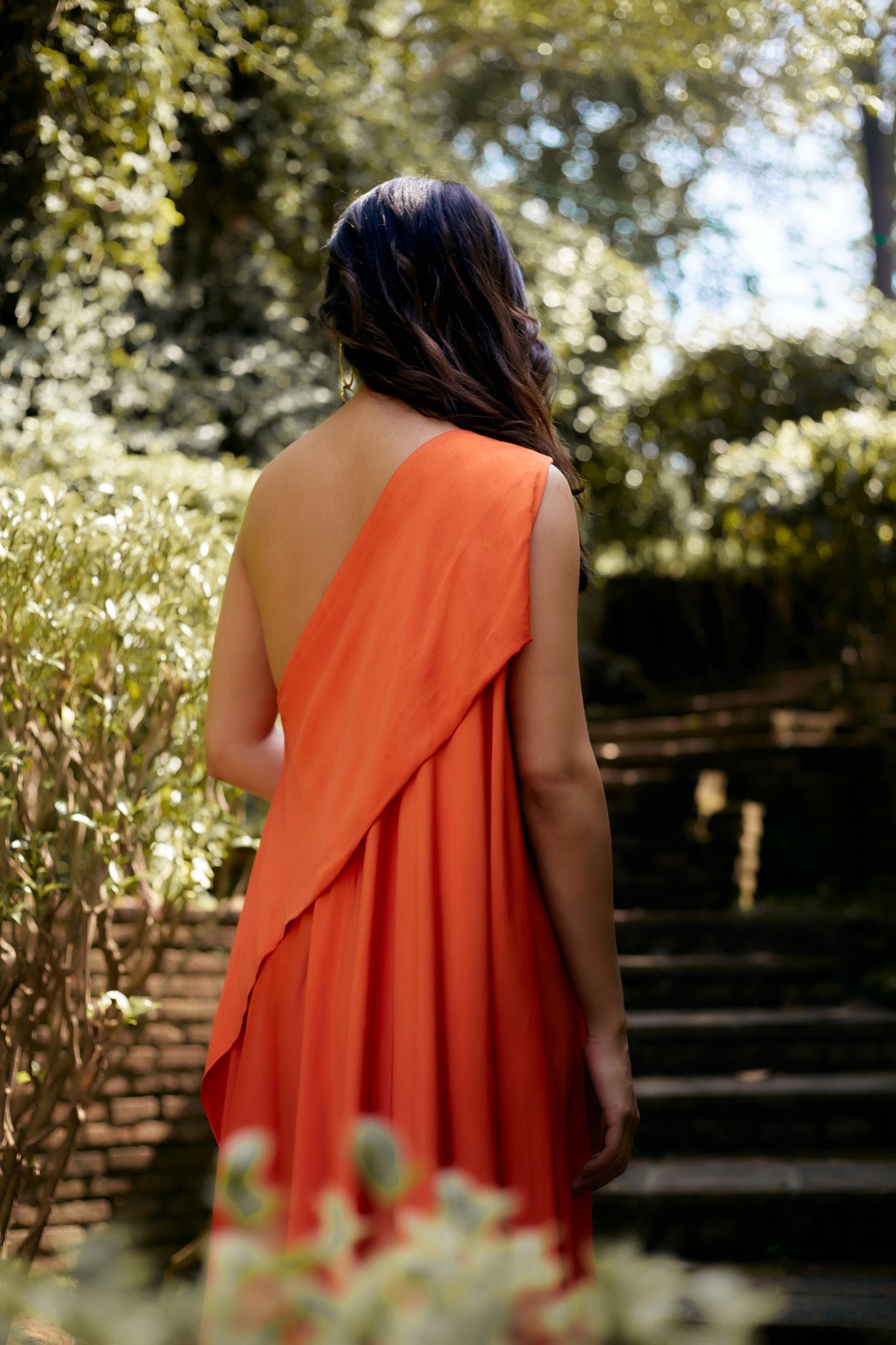 Orange One Shoulder Dress