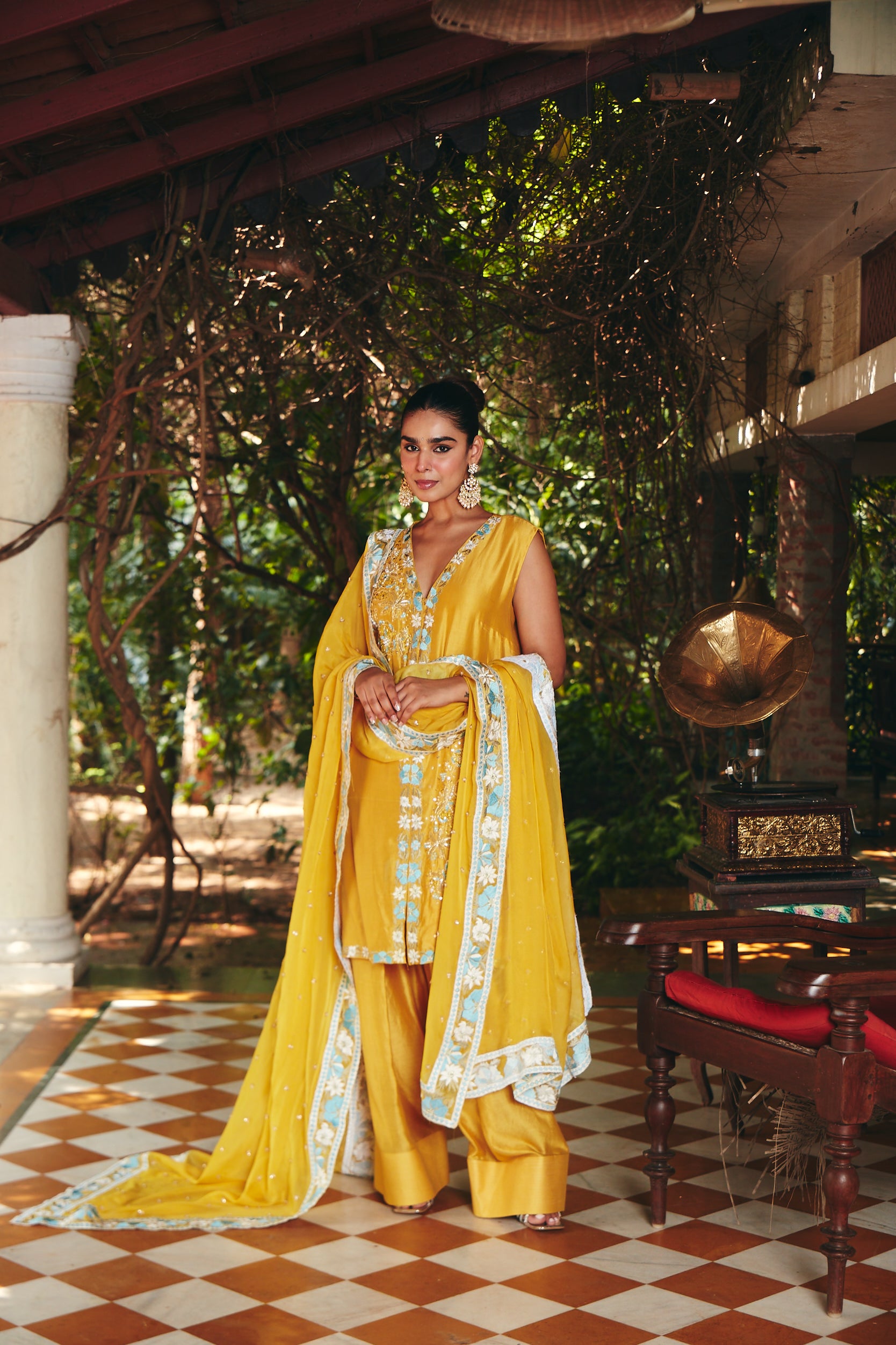 Yellow Embroidered Kurta Set