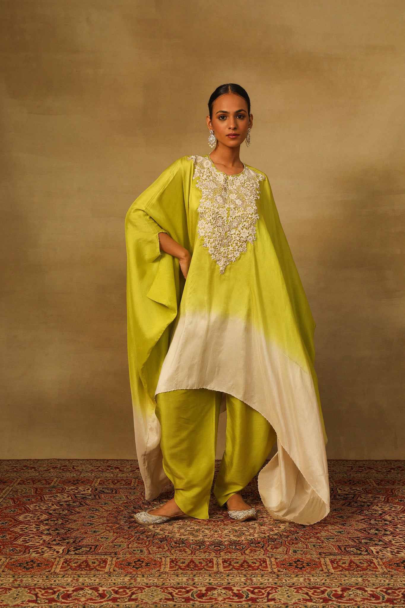 Mint Ombre Kaftan with Pants