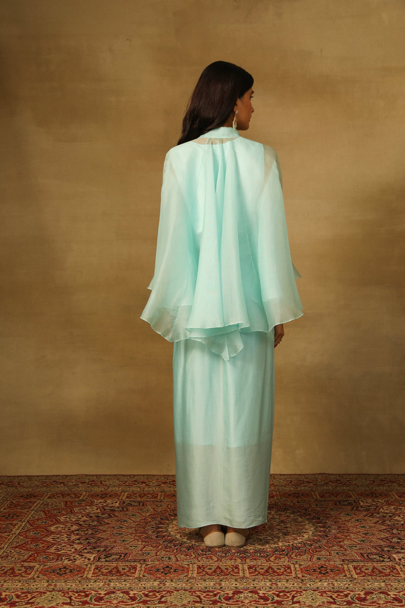 Aqua Cape Top with Skirt & Bustier