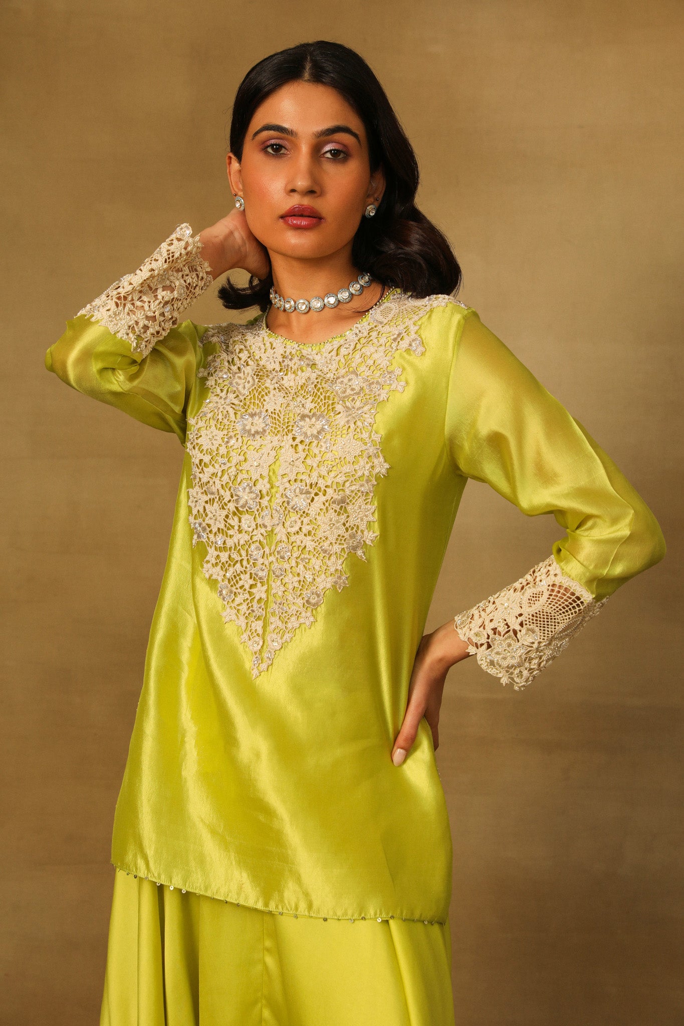 Mint Short Kurta with Harrem Pants