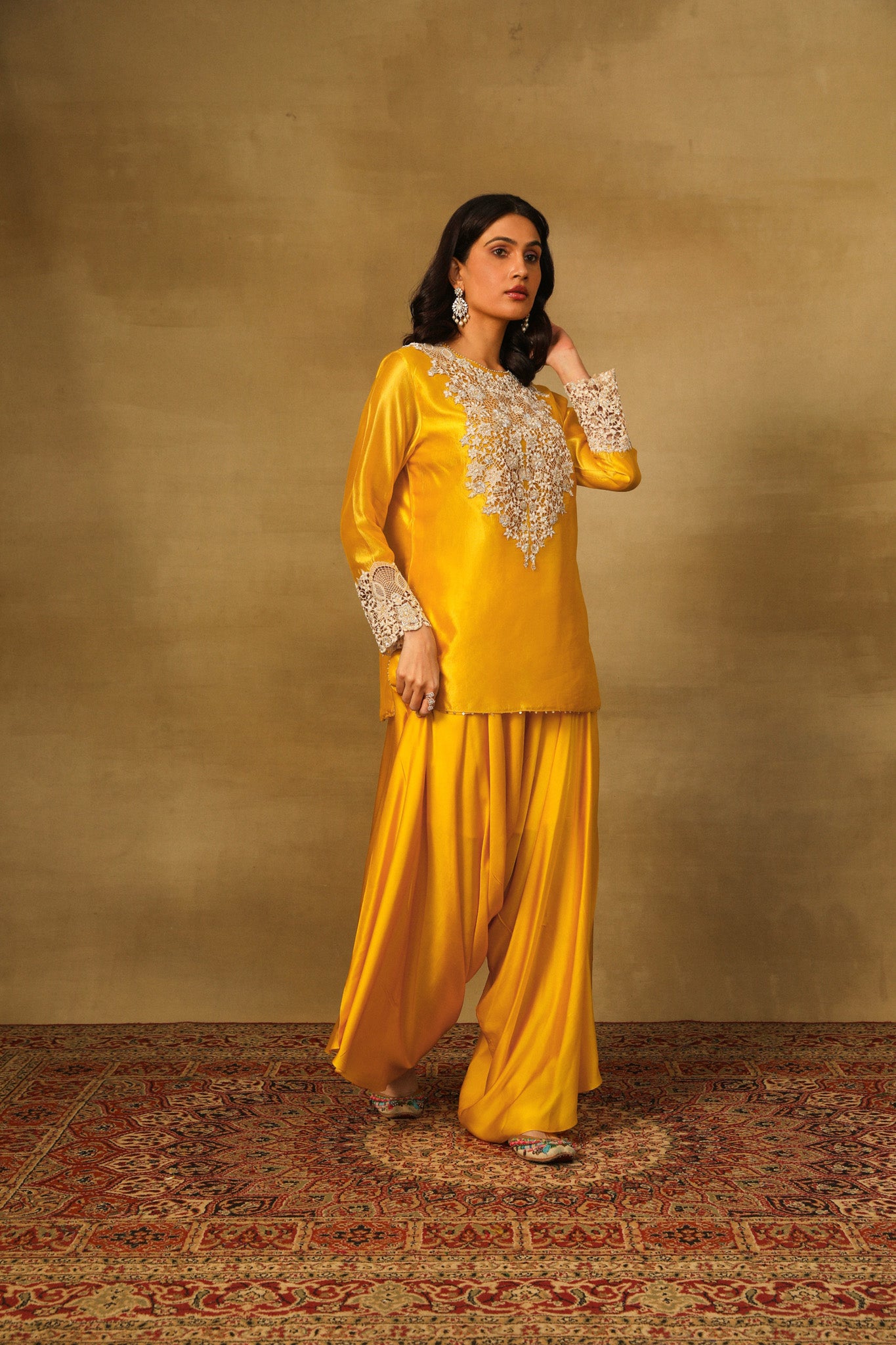 Mango Short Kurta with Harrem Pants