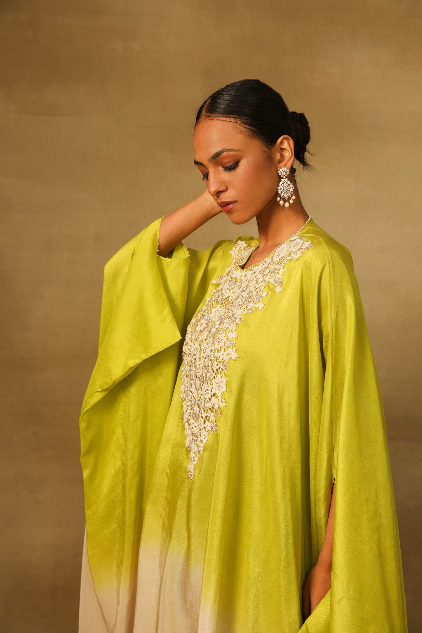 Mint Ombre Kaftan with Pants