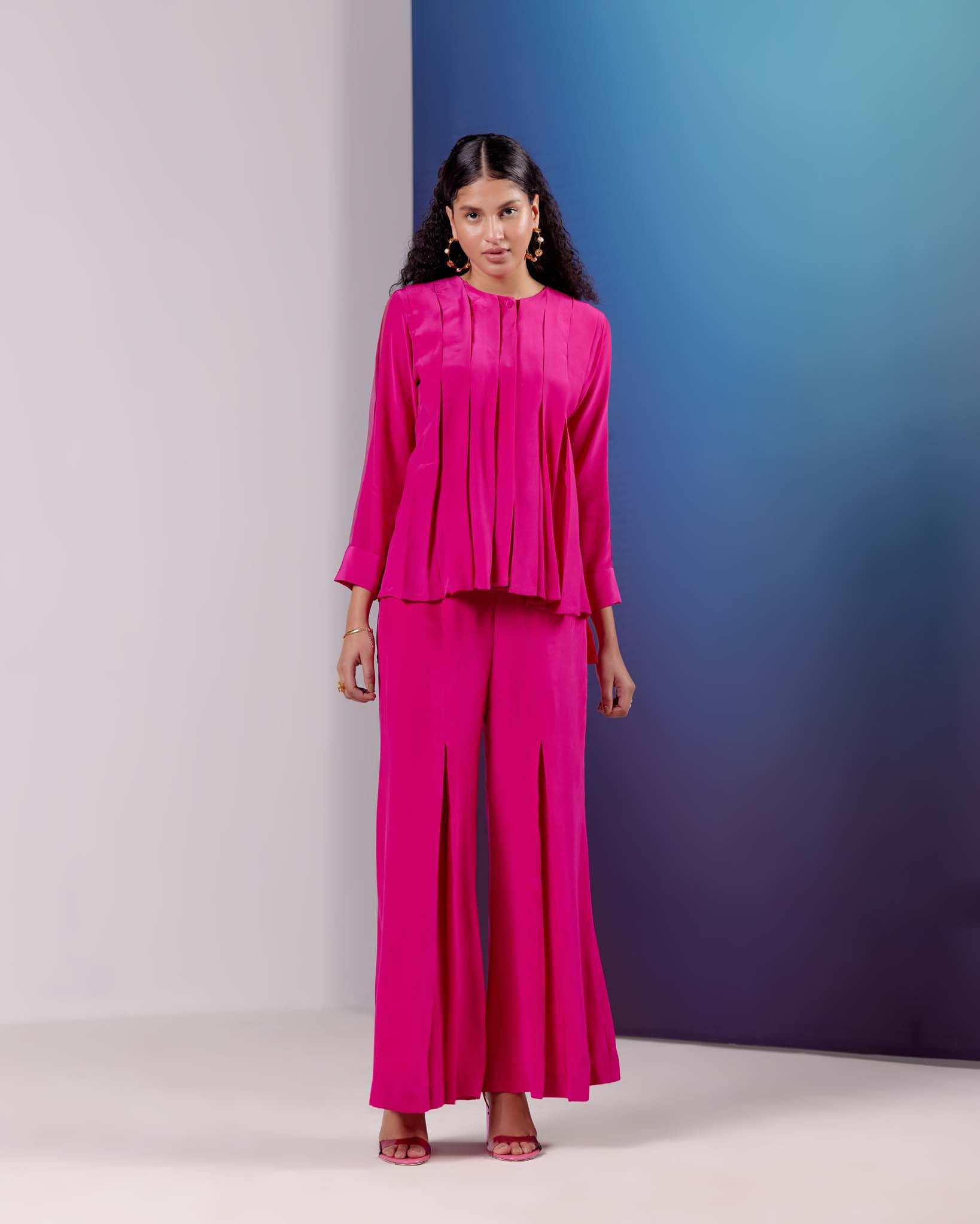 Hot Pink Box Pleat Coords