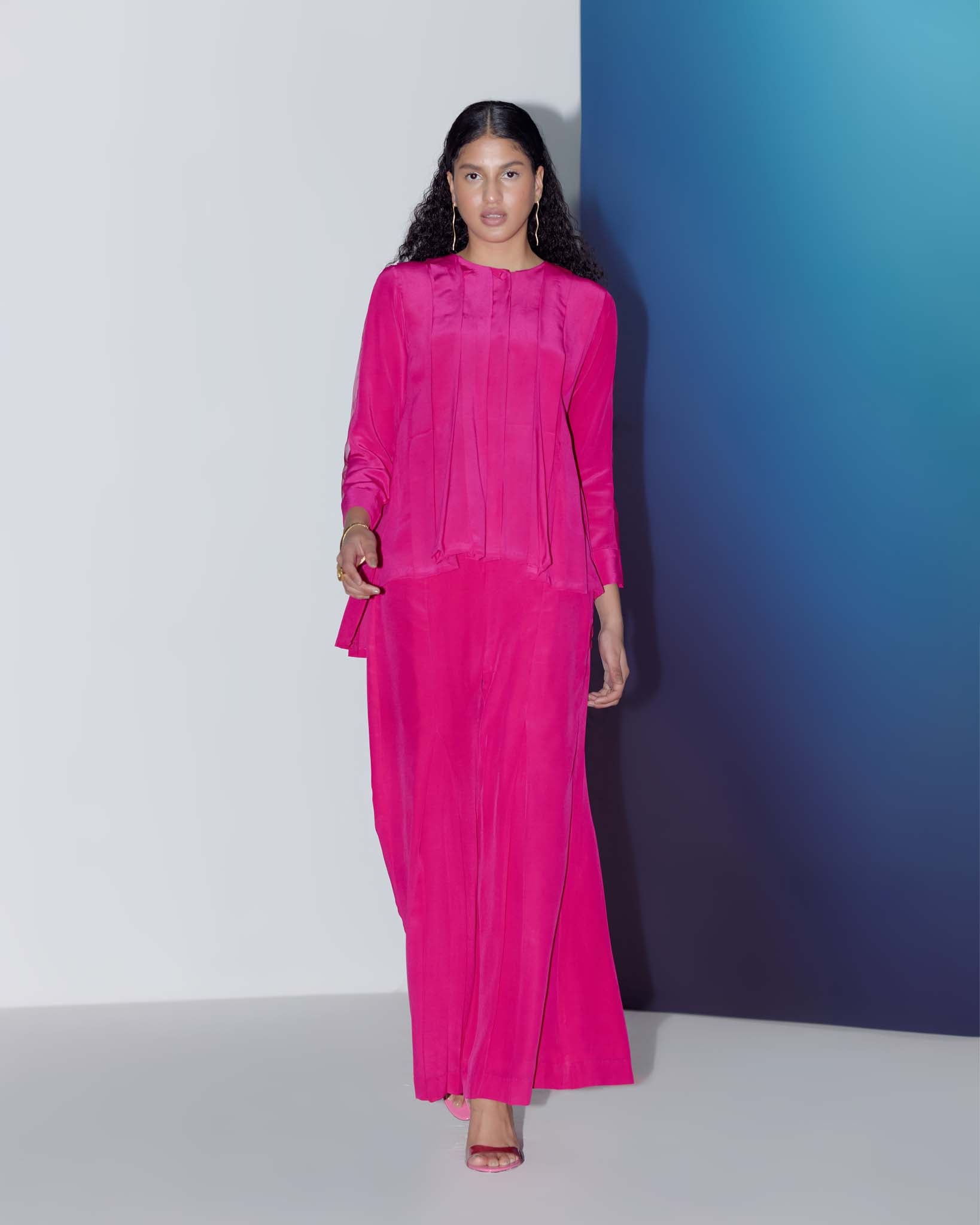 Hot Pink Box Pleat Coords