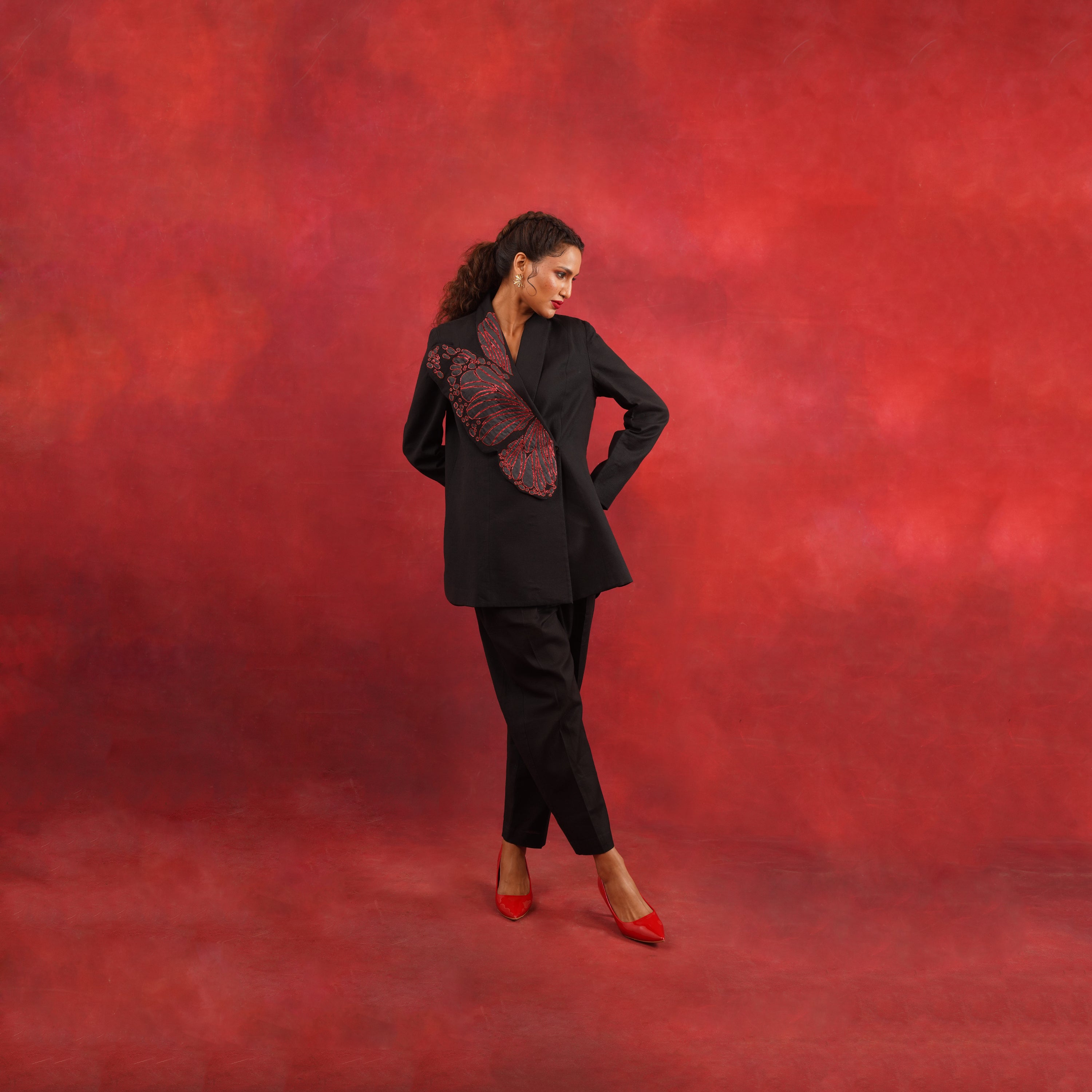 Butterfly Linen Jacket Set