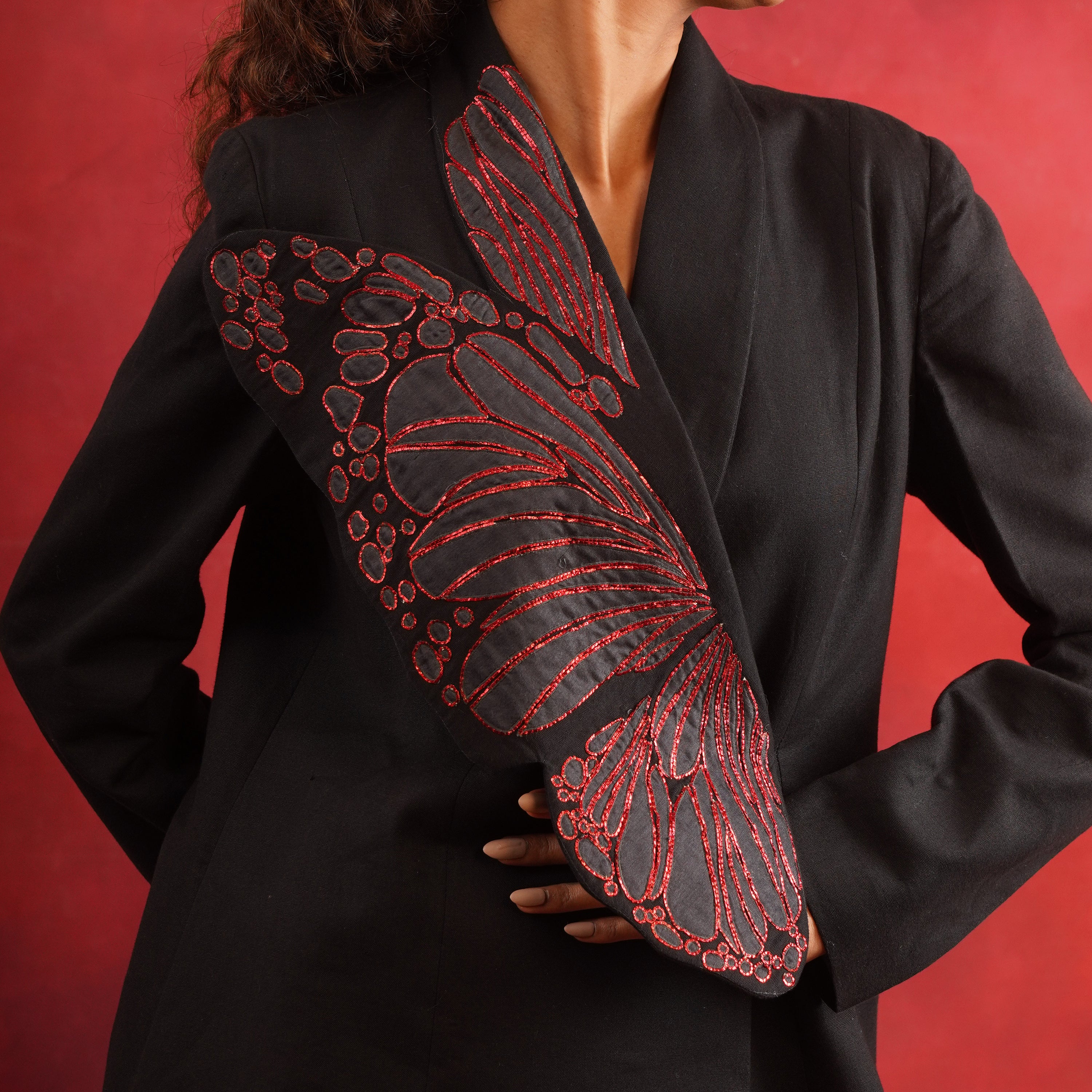 Butterfly Linen Jacket Set