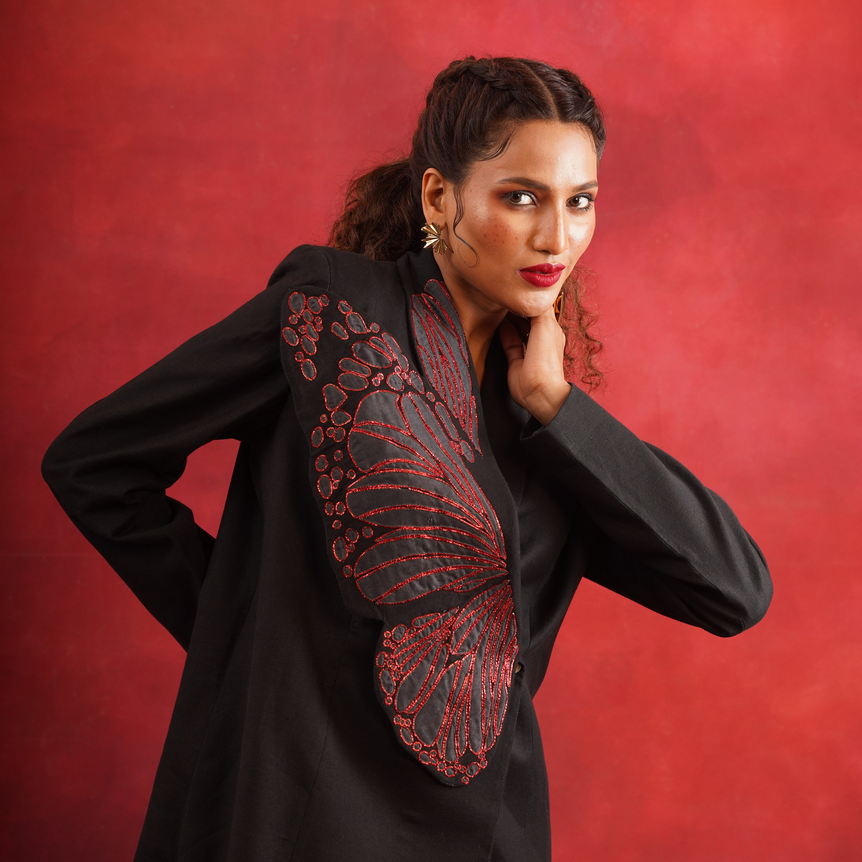 Butterfly Linen Jacket Set