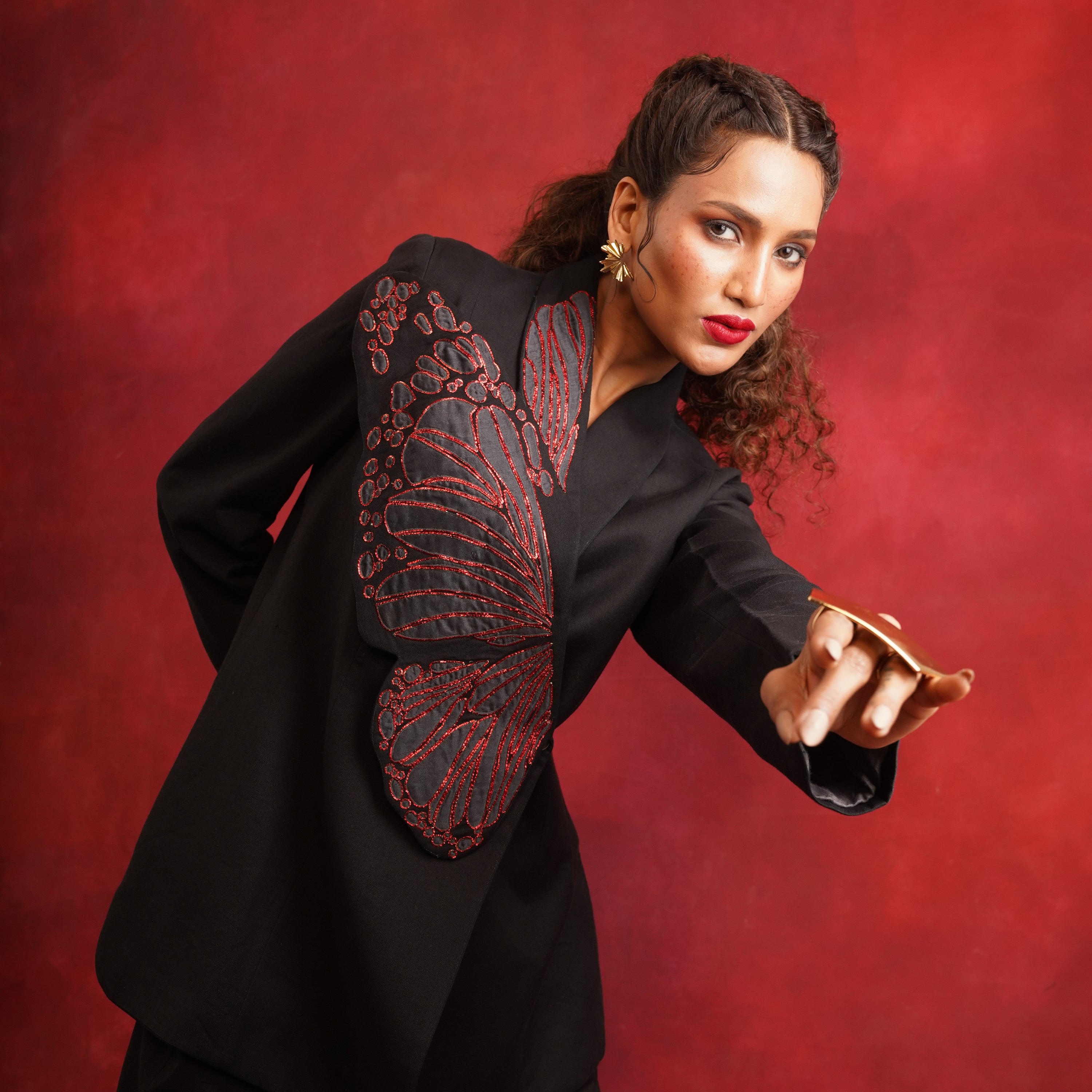 Butterfly Linen Jacket Set