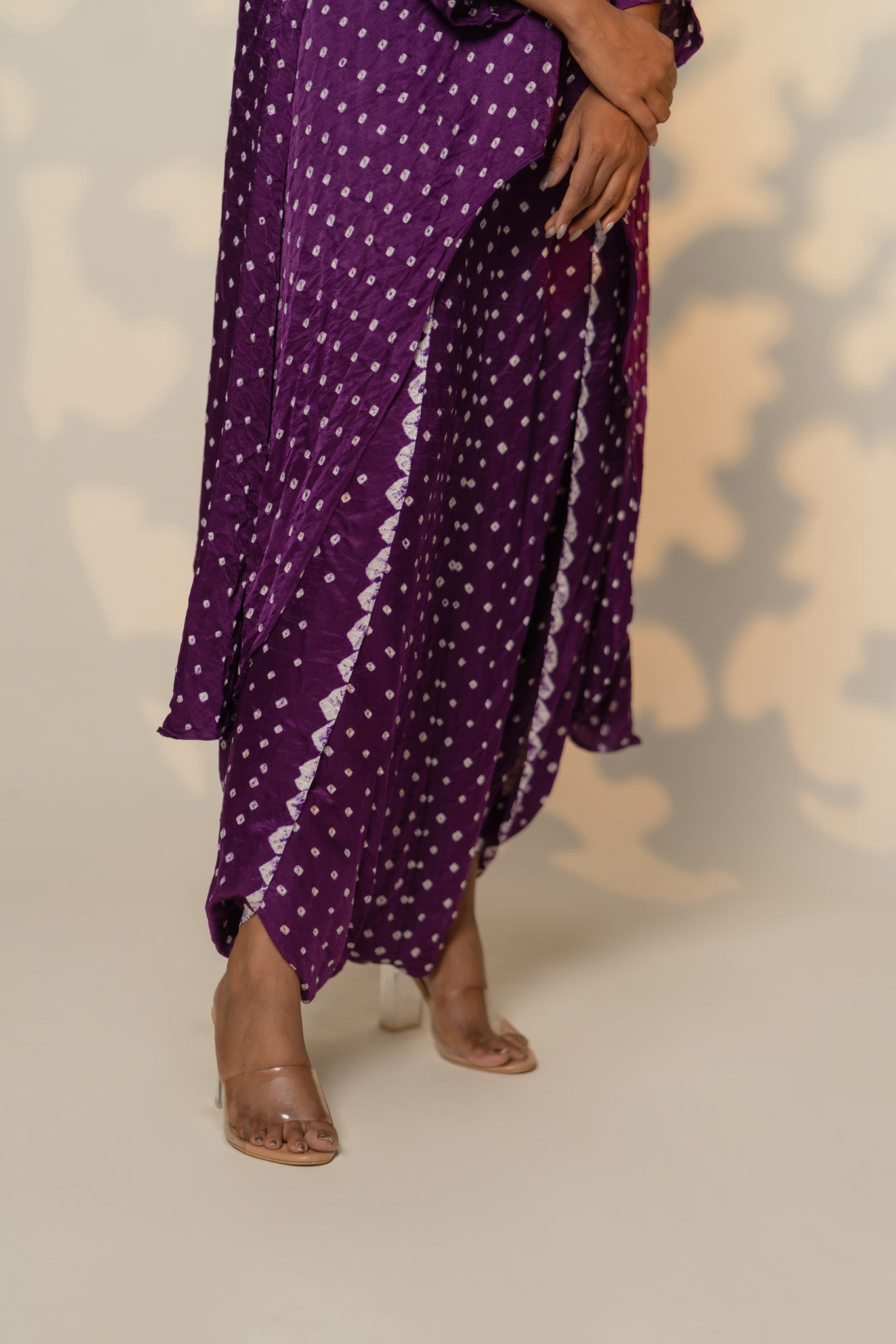 Asymmetrical Overlap Dhoti Set