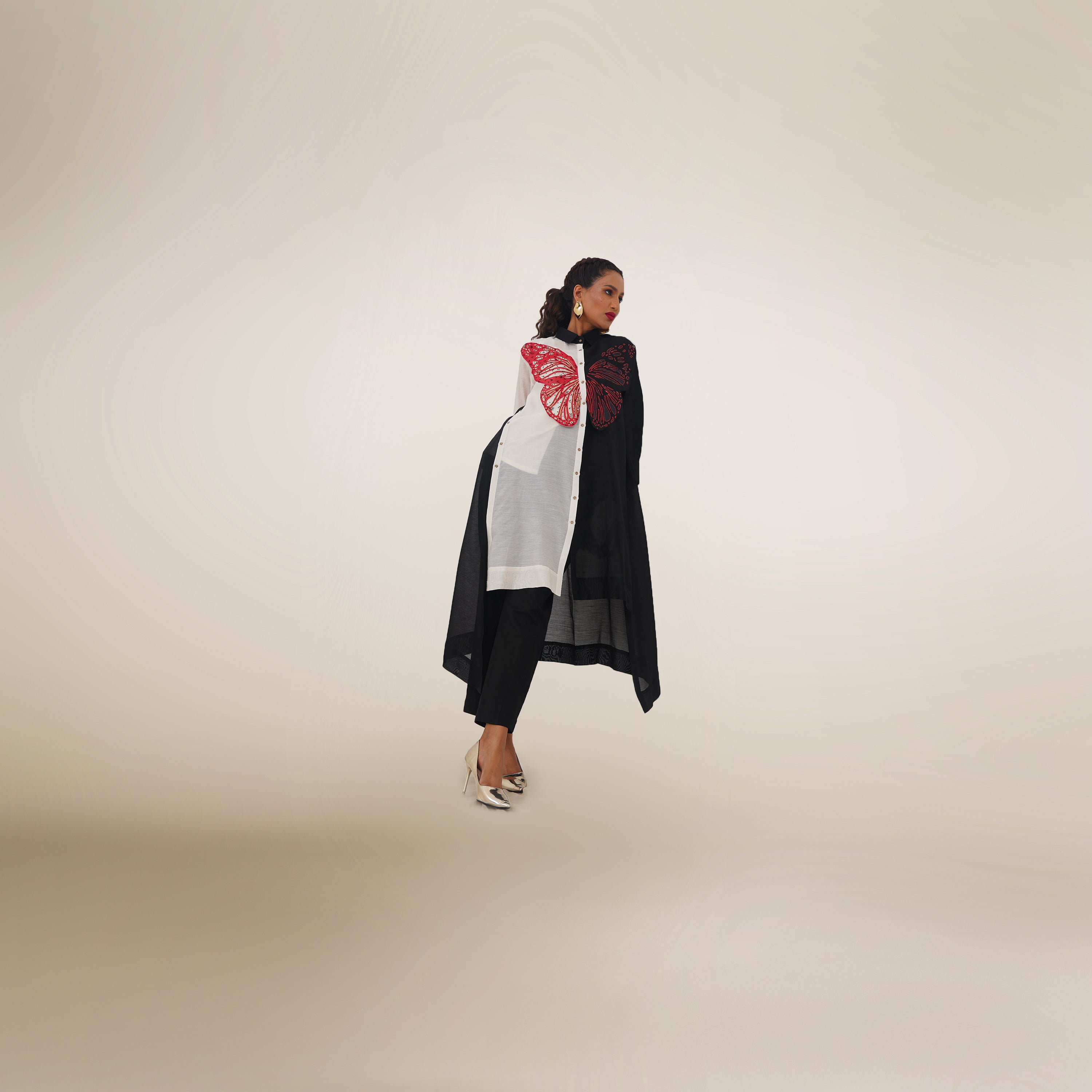 Butterfly EMB Color Blocked Co-ord Set