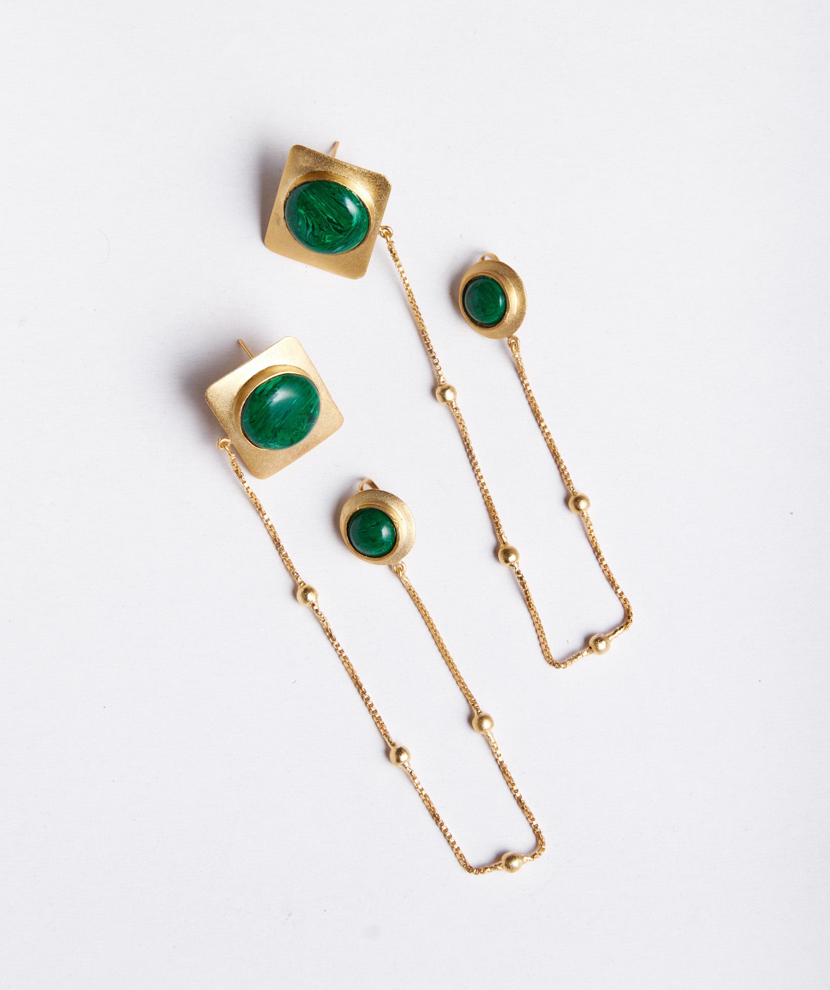 Malachite Core Earring