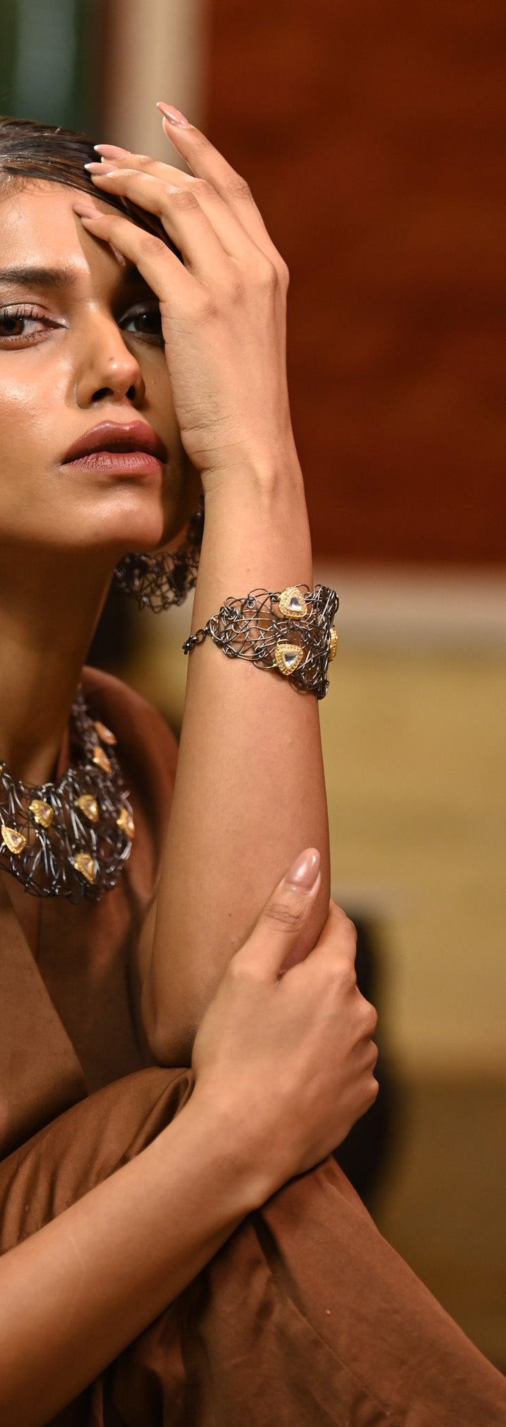 Radiant Mesh Kundan Bracelet