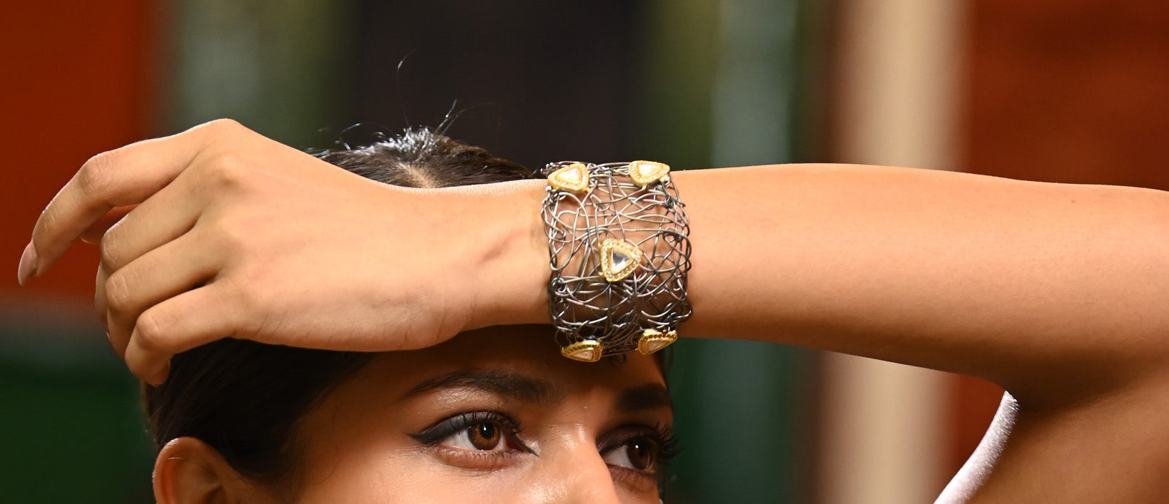 Radiant Mesh Kundan Bracelet