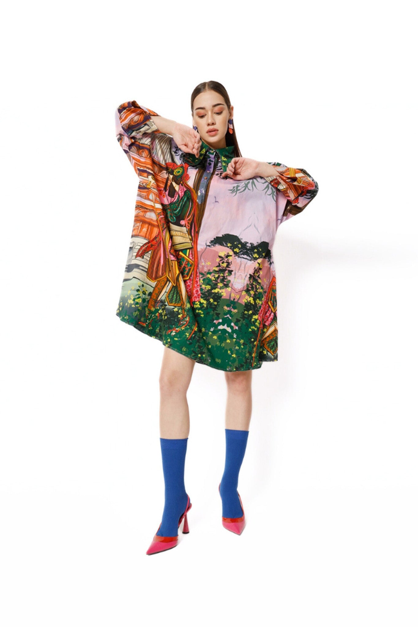 Mamaro Dress Samurai Girl Print