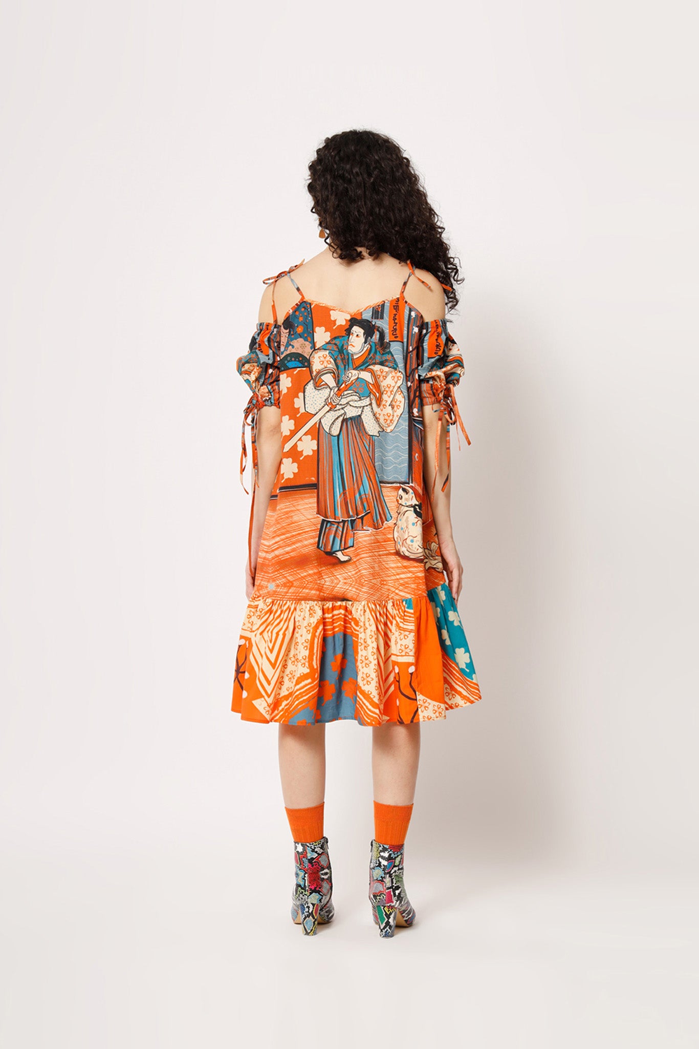 Michi Dress Samurai Full Body Print