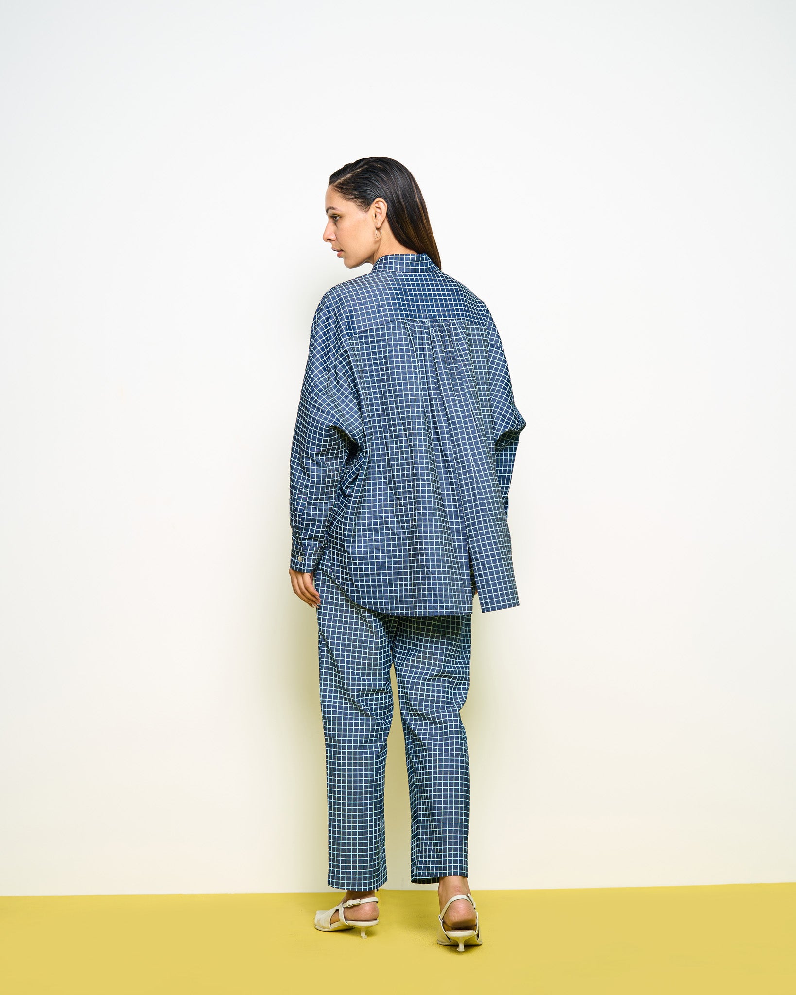 Denim Kimono Shirt Pants Set