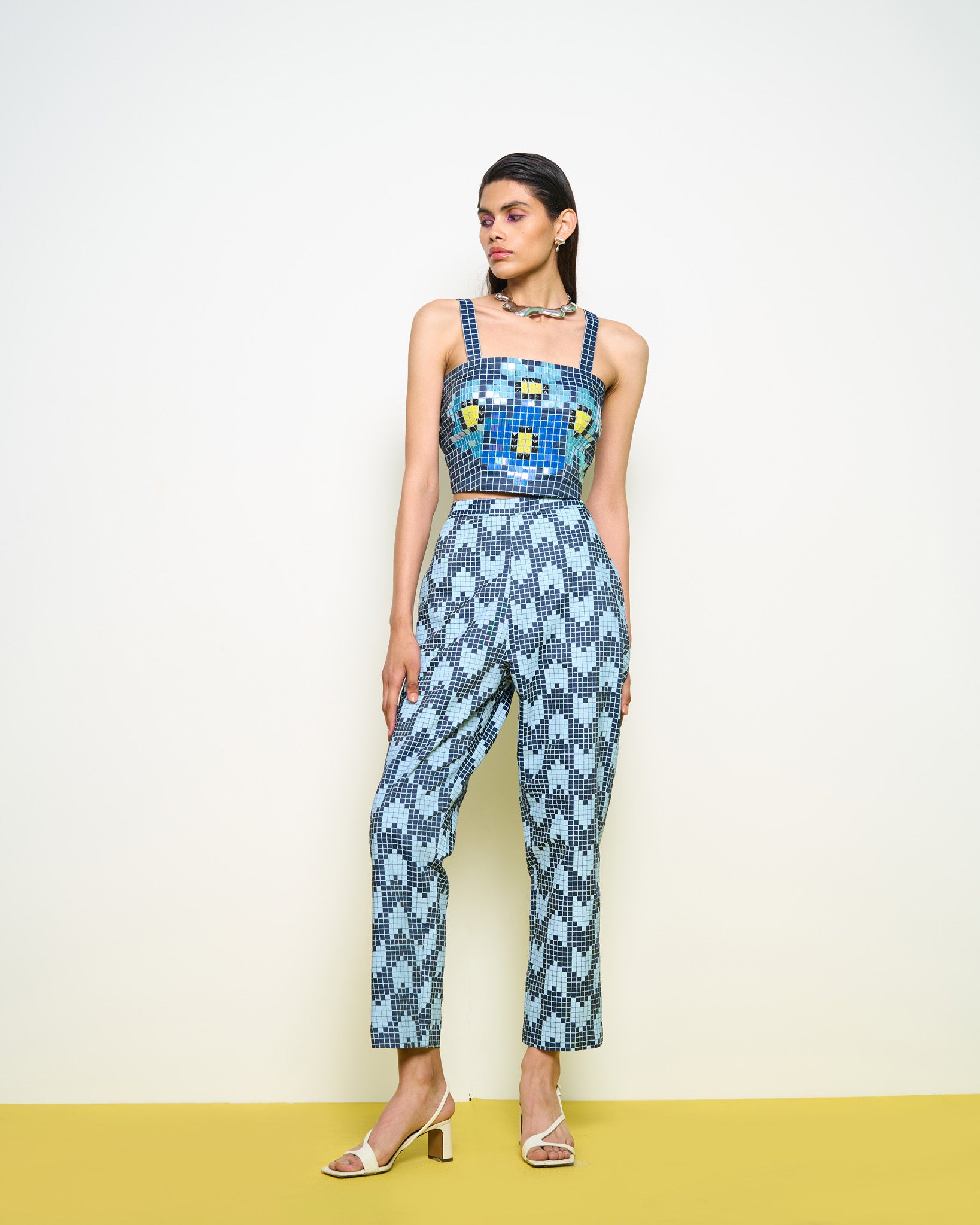 Denim Wilding Bustier Beetle Pants Set