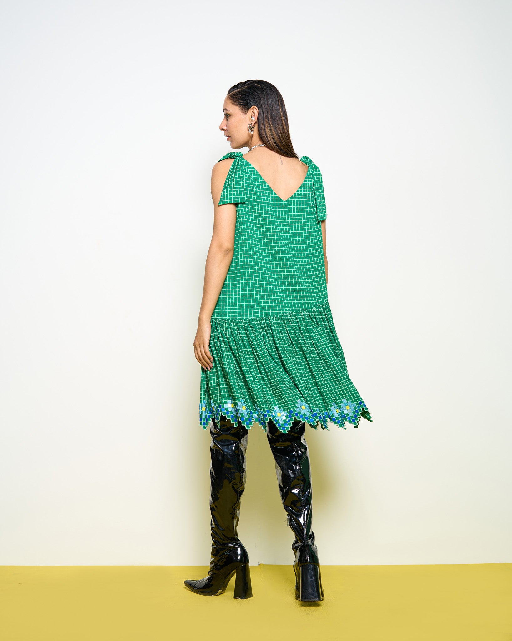 Green Honeycomb Dress