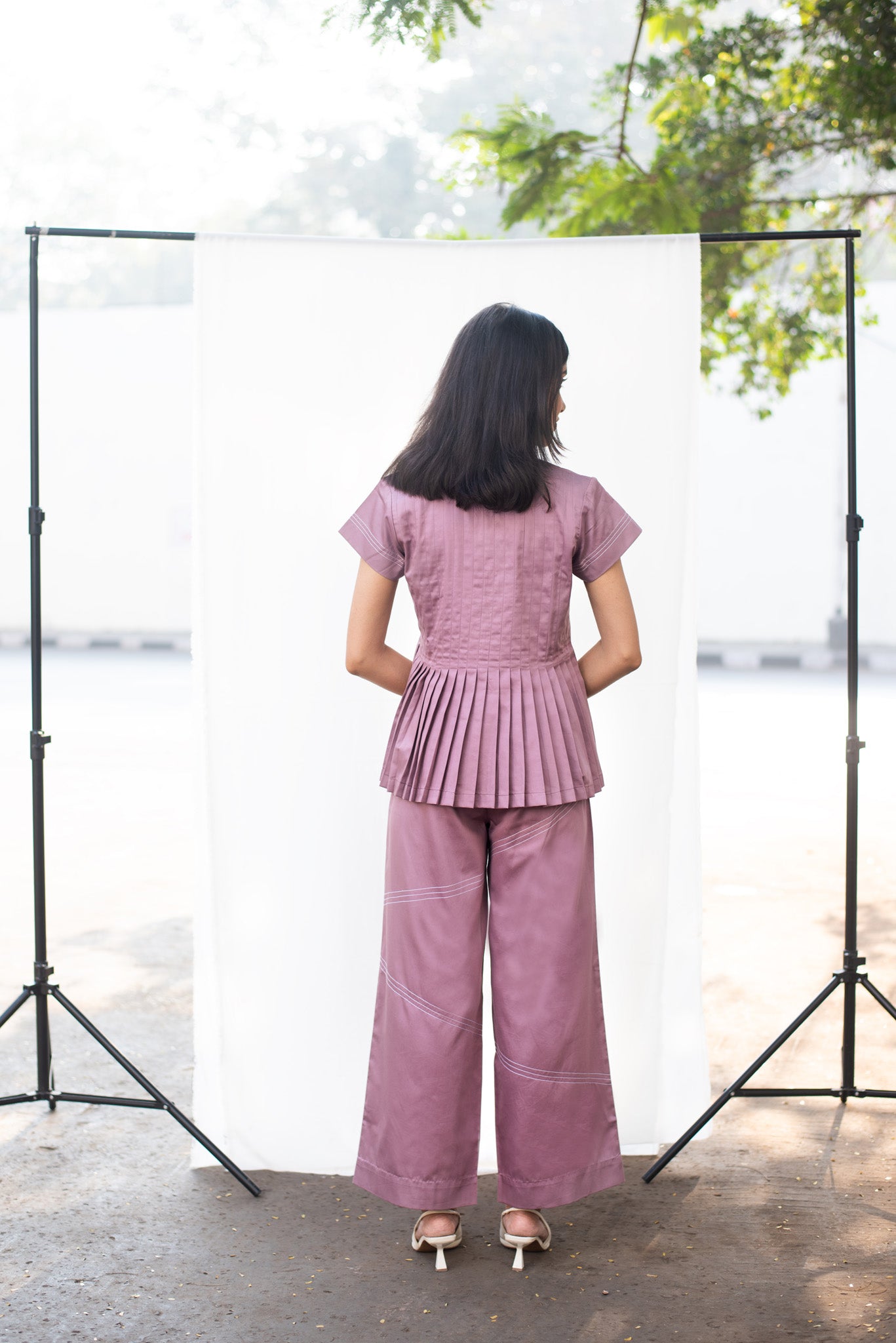 Pleat Me Up Top & Diagonal Katha Pants Set