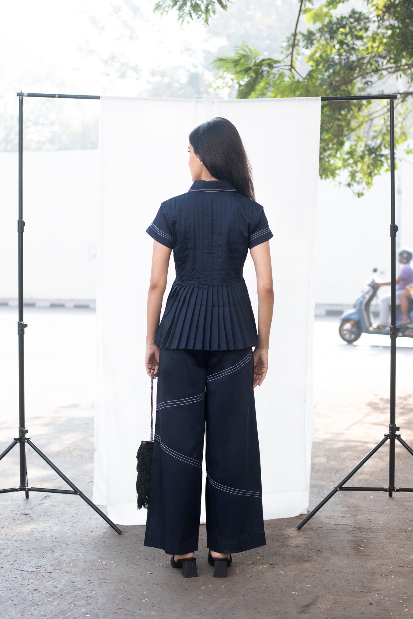 Pleat Me Up Top & Diagonal Katha Pants Set