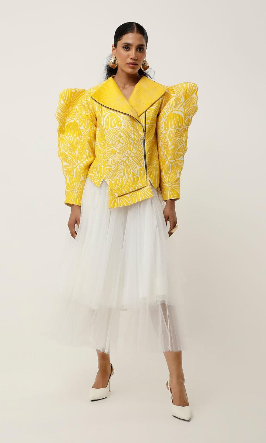 Sunshine Puff Jacket & Tulle Skirt Set