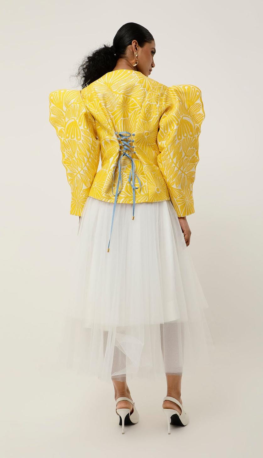 Sunshine Puff Jacket & Tulle Skirt Set