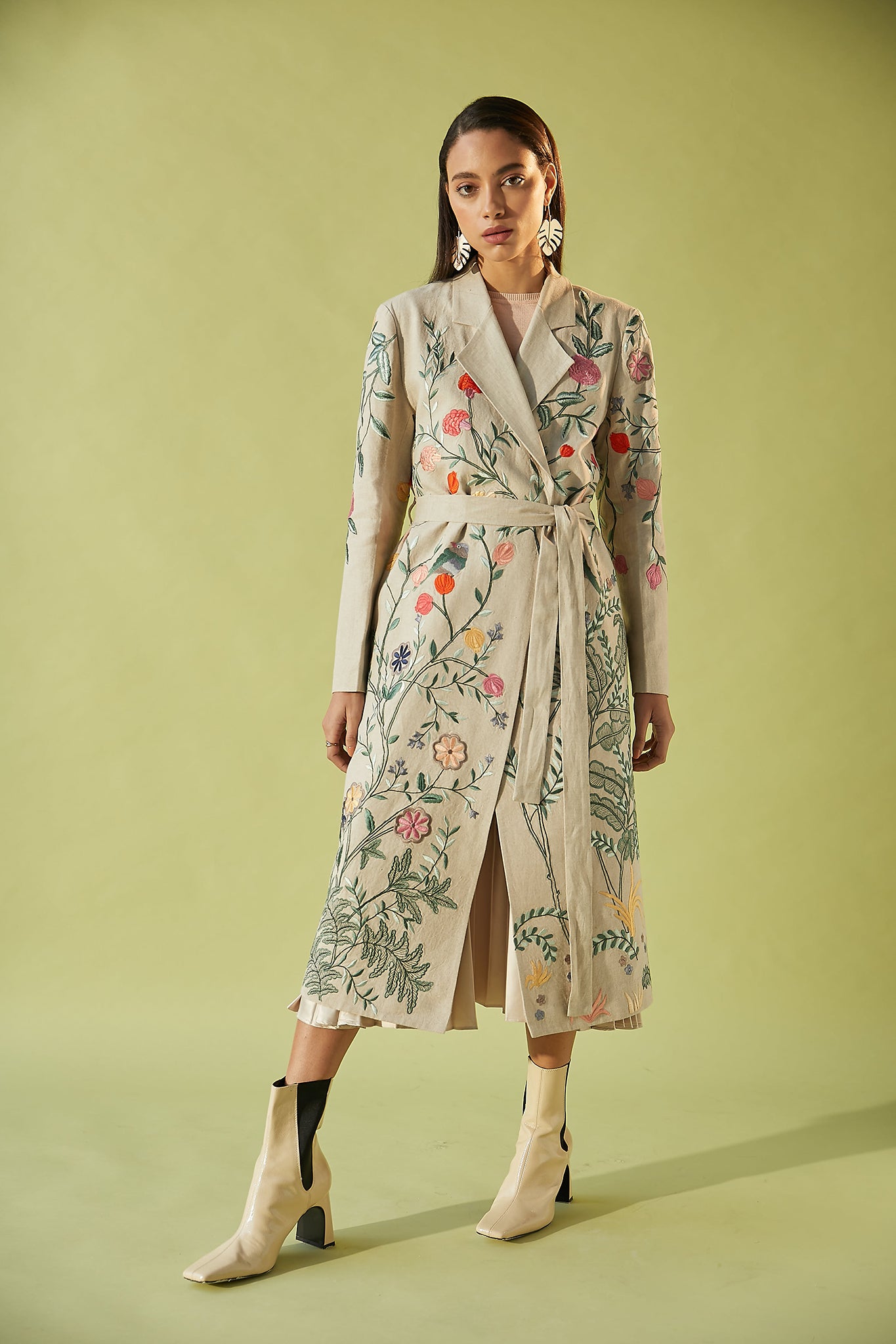 Retro Floral Trench