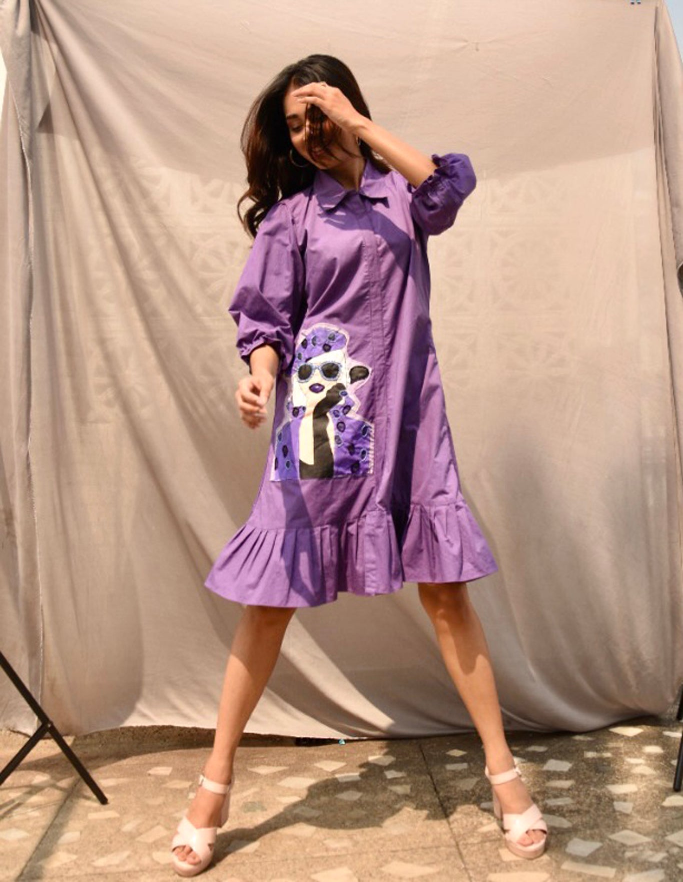 Lavender Handpainted Dress